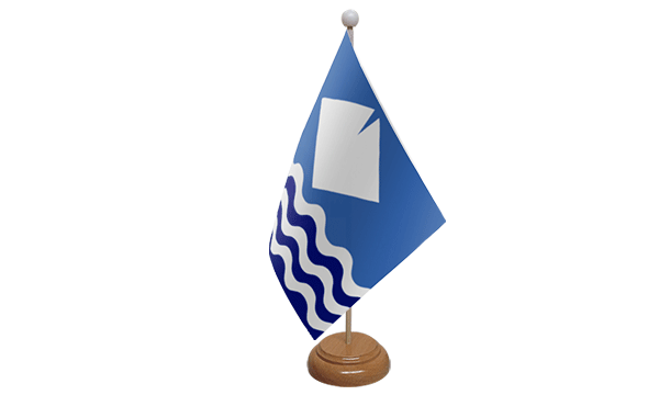 Isle of Wight New (Waves) Small Flag with Wooden Stand